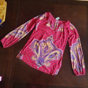 Red Bohemian Peasant Blouse